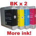 Compatible LC37XL / LC57XL Bx2+C+M+Y - 5 Cartridges For Brother - More Ink!