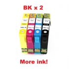 Compatible 138 Bx2+C+M+Y – 5 Cartridges For Epson - More Ink!
