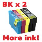 Compatible 140 Bx2+C+M+Y – 5 Cartridges For Epson - More Ink!