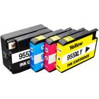 955XL BK/C/M/Y Set of 4 Compatible High Yield cartridges For HP