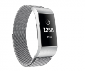 Milanese Replacement Band Compatible with Fitbit Charge 3 - Silver