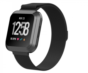 Milanese Magnet Strap For Fitbit Versa - Black