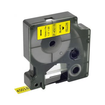 A45010 Compatible Dymo Label Tape 12mm x 7m Black on Clear