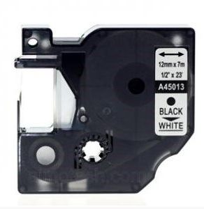 45013 Compatible Dymo D1 Label Tape 12mm x 7m Black on White
