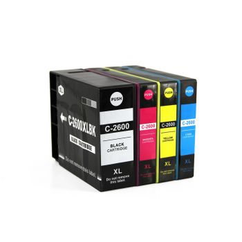 PGI2600XL Compatible Canon cartridges set of 4 - BK/C/M/Y