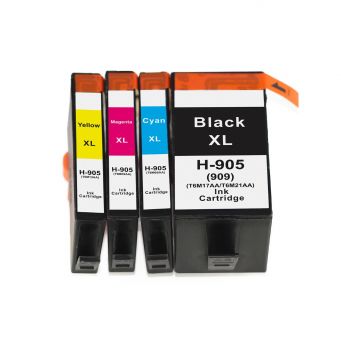 905XL BK/C/M/Y  Set of 4 Compatible High Yield cartridges For HP
