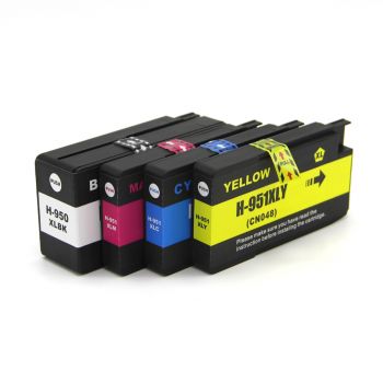950XL BK + 951XL C/M/Y Compatible ink cartridges For HP