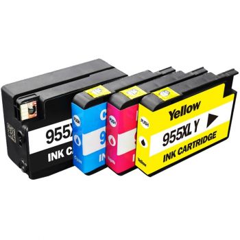 955XL BK/C/M/Y Set of 4 Compatible High Yield cartridges For HP