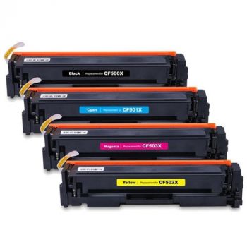 202X BK/C/M/Y Set of 4 Compatible Cartridges (  CF500X CF501X CF502X CF503X ) for HP