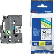 Brother TZe-251 24mm x 8m Black on White Tape