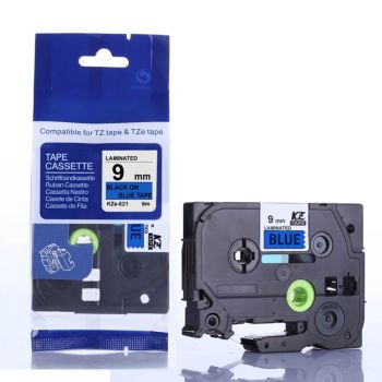 TZe521 Compatible Brother PTouch Tape 9mm Black on Blue