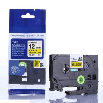 TZe631 Compatible Brother 12mm Black on Yellow P-Touch tape